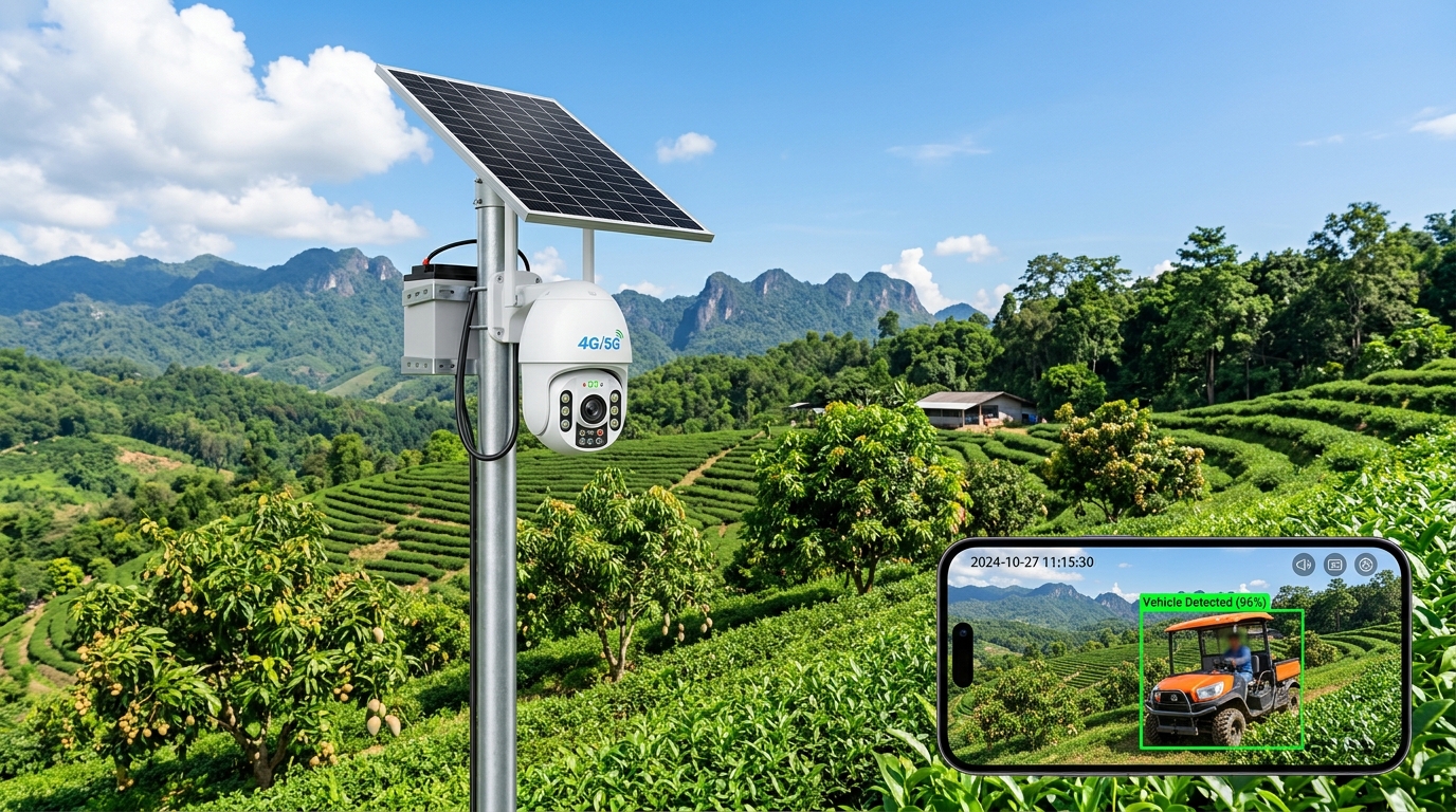 ระบบกล้องวงจรปิดโซลาร์เซลล์ 4G/5G ไร้สาย สำหรับสวน ไร่ ฟาร์ม และพื้นที่ห่างไกล (แนวทางออกแบบ 2026)